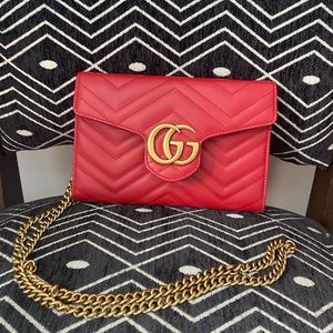 GUCCI
GG Marmont Matelassé Mini Bag in Red
Est. Retail $1,450.00